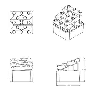 Peut inclure: Un dessin au trait noir et blanc d'une jardini&egrave;re &agrave; &eacute;tages avec plusieurs jardini&egrave;res rectangulaires empil&eacute;es les unes sur les autres. La jardini&egrave;re mesure 25 cm de haut et 24,4 cm de large.