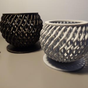 Vaso de orquídea impresso em 3D, material de base biológica, design de cesta de rede, várias cores, 3 tamanhos, estilo de design original 40
