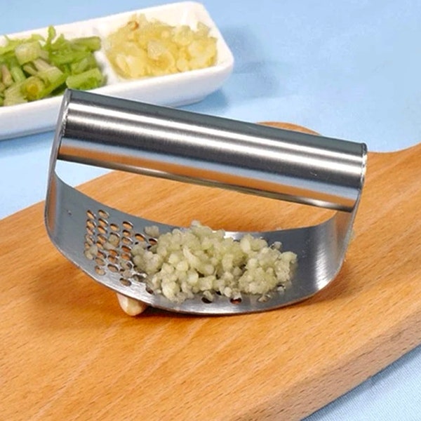 Garlic Press Rocker Stainless Steel Garlic Mincer, Crusher, Chopper Garlic Prep Kitchen Gadget Utensil Food