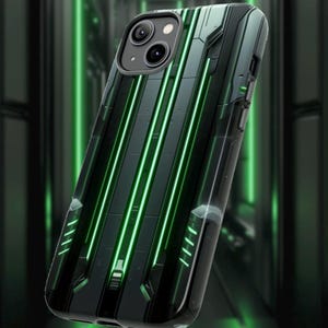 Cyberpunk phone case, sci-fi design V1.0 , Tough iPhone & Samsung Galaxy case, Protective Phone Accessories, Cool Tech Gifts