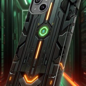 Capa para celular Cyberpunk, design com padrão Sci-Fi V1.2, capa resistente para iPhone e Samsung Galaxy, acessórios de proteção para celular, presentes tecnológicos incríveis