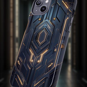 Futuristic Phone Case, Neon lights aesthetic, Scifi Design, Elegant style, iPhone & Samsung Galaxy, Tough Cases,  tech lovers gift