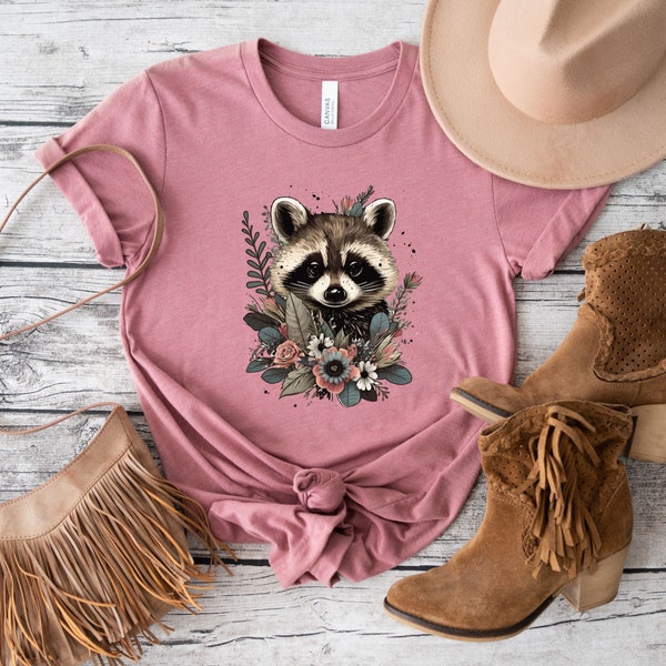 Racoon Shirt, Cute Raccoon Shirt, Floral Shirt, Shirt,  Sweatshirt, Raccoon Mom, Vacation Tee, Summer Shirt,  Racoon.