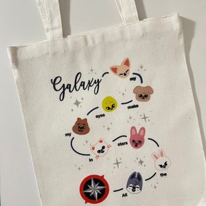 Stray Kids inspired Galaxy canvas tote
