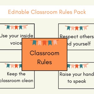 Customizable Classroom Rules Posters | Find Your Perfect Bulletin Board Designs | Ideal for Elementary School | Teacher&#39;s Essentials