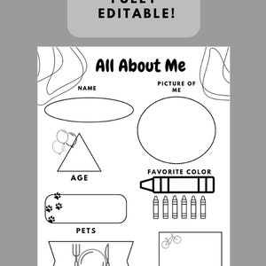 Get to Know Me! Printable ALL ABOUT ME Activity Sheet for Students - Etsy