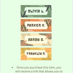 Boho Student Desk Plates | Customizable Name Tags for Classroom Use