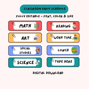 Boho Classroom Schedule Cards - Editable Daily Schedule Cards for Boho Classroom Decor