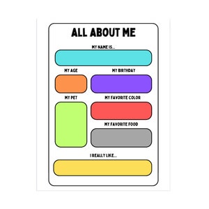 Meet the Student: ALL ABOUT ME Printable Sheets for Back to School