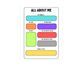Meet the Student: ALL ABOUT ME Printable Sheets for Back to School
