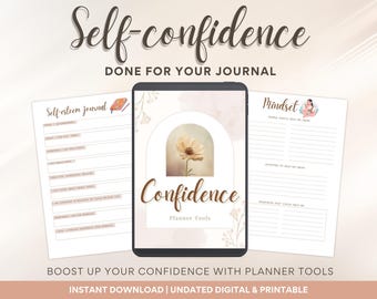 Zelfvertrouwenplanner gemaakt voor jou | Zelfliefdeplanner | Zelfrespectdagboek | Therapiedagboek | Zelfzorg | Afdrukbare en digitale planner