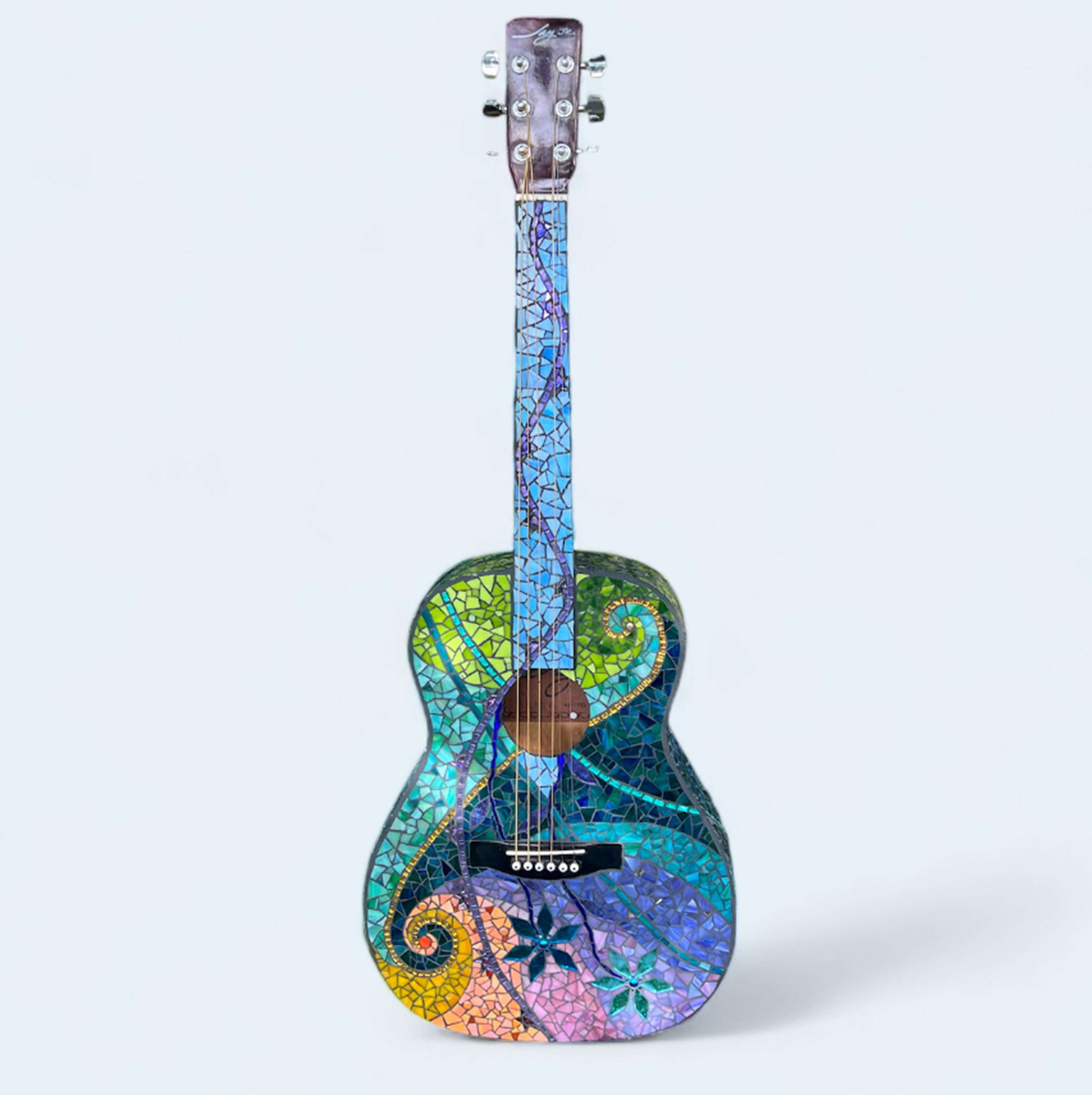 ギター Mosaic One of a Kind Glass Mosaic Guitar - Etsy