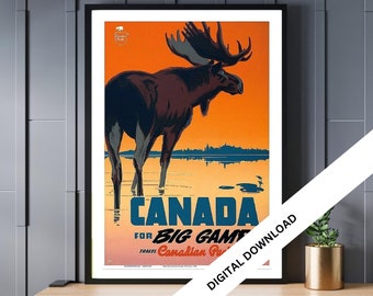 Póster de viaje a Canadá: Impresión artística retro vintage (descarga digital)