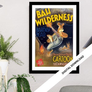 Barney Bear 1943 | Movie Poster | Digital Download | Instant Printable Wall Art | vintage film poster20cm x 30cm