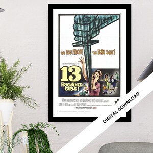 13 Frightened Girls | Movie Poster | Digital Download | Instant Printable Wall Art | vintage film poster20cm x 30cm