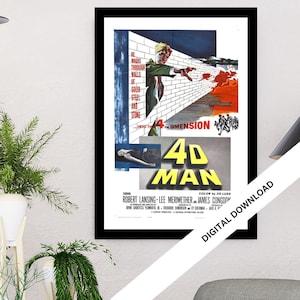 4d Man  | Movie Poster | Digital Download | Instant Printable Wall Art | vintage film poster20cm x 30cm