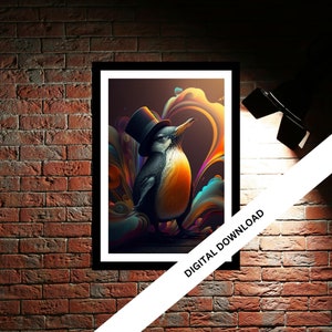 Der Pinguin, Abstrakte Kunst | Abstrakte Wand Kunst Dekor | Abstrakte Kunst für Zuhause | Sofort druckbare Wandkunst