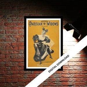 Parisian Widows Vintage Theatre Poster Print | Musical Theatre Gift | Wall Art Print for Home Decor | Instant Printable Wall Art