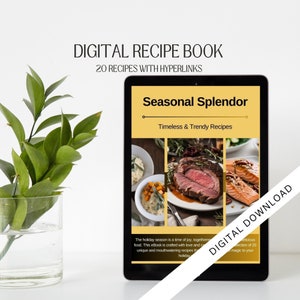 Cooking Book, Digital Recipe Book, Cook Books, 20 Food Recipes, Printable Recipe Book, Digital Cookbook, recipe planner, easy recipes