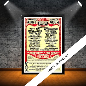 Retro music poster, Jefferson Airplane vintage music posters, music wall art from the, 70s 80s 90s 00s Music Poster, 20cm x 30cm