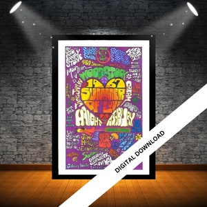 Retro Music Poster, Woodstock Vintage Wall Art Print, Music Room Decor, Musician Gift, Home Office Decor, music wall art, 20cm x 30cm