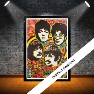 Retro music poster, The Beatles vintage music posters, music wall art from the, 70s 80s 90s 00s Music Poster, 20cm x 30cm