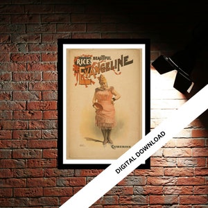 Beautiful Evangeline Vintage Theatre Poster Print | Musical Theatre Gift | Wall Art Print for Home Decor | Instant Printable Wall Art