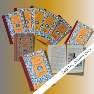 McGuffey&#39;s Eclectic Readers Collection. Vintage school Books, Antique school Books, American literary 4 Digital Downloads. (Part 1)