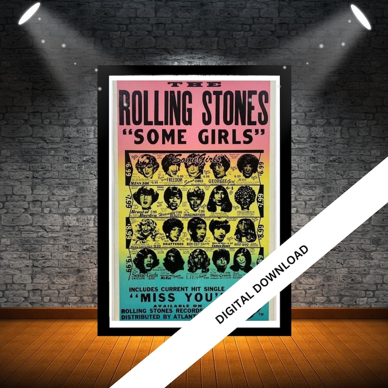 Retro Music Poster, the Rolling Stones Girls Vintage Music Posters, 70s ...