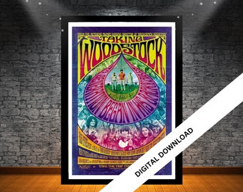 Retro Music Poster, Woodstock, Vintage Wall Art Print, Music Room Decor, Musician Gift, Home Office Decor, Retro Music Art, 20cm x 30cm