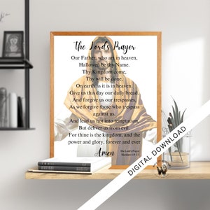 The Lord&#39;s Prayer Wall Art | Matthew 6 sign | Our Father Prayer | Christian Wall Art | Bible Verse sign | 40cm x 50cm | religious decor
