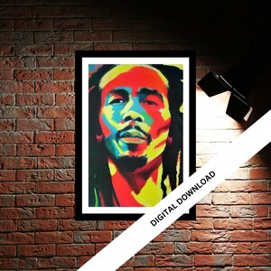 Bob Marley Pop Art Print: Retro Music Poster (Digital Download)