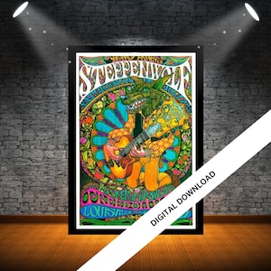 Retro music poster, Steppen Wolf Kentucky vintage music posters, music wall art from the, 70s 80s 90s 00s Music Poster, 20cm x 30cm