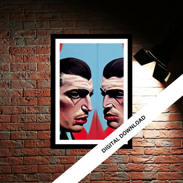 Kray Twins Art Print | Gangster Legends | Vintage Crime Decor | Instant Printable Wall Art | East London Gangsters