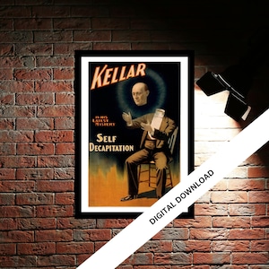 Self Decapitation Vintage Theatre Poster Print | Musical Theatre Gift | Wall Art Print for Home Decor | Instant Printable Wall Art