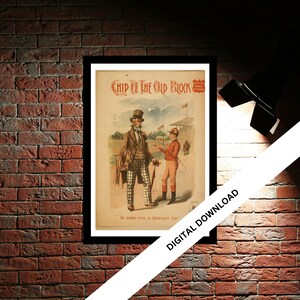 Chip O The Old Block Vintage Theatre Poster Print | Musical Theatre Gift | Wall Art Print for Home Decor | Instant Printable Wall Art