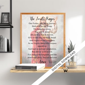 The Lord&#39;s Prayer Wall Art: Christian Home Decor (Digital Download)
