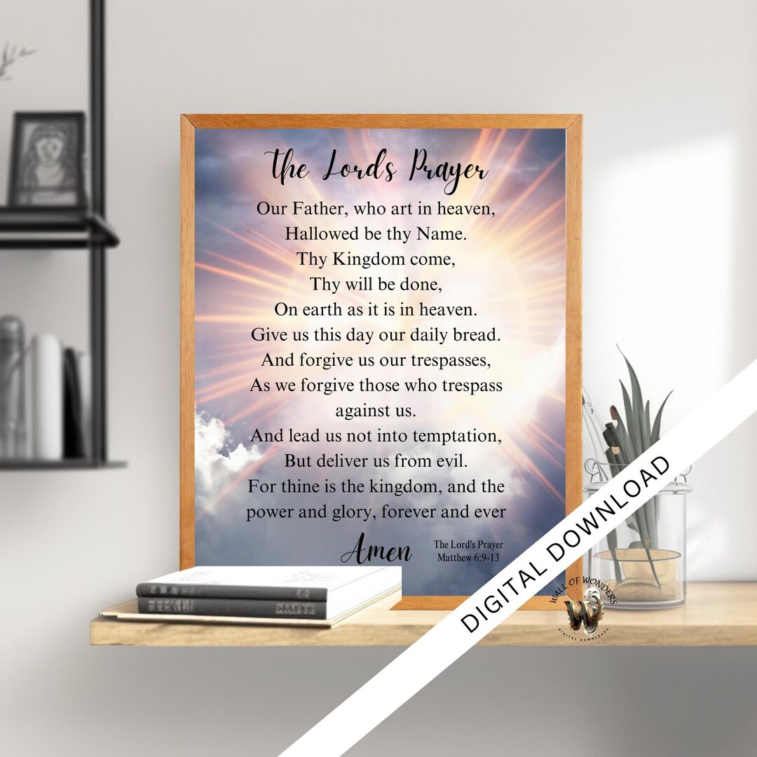 The Lord's Prayer Wall Art | Matthew 6 Sign | Our Father Prayer ...
