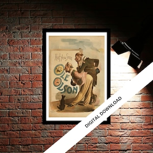 Haf You Seen Ole Olson Vintage Theatre Poster Print | Musical Theatre Gift | Wall Art Print for Home Decor | Instant Printable Wall Art
