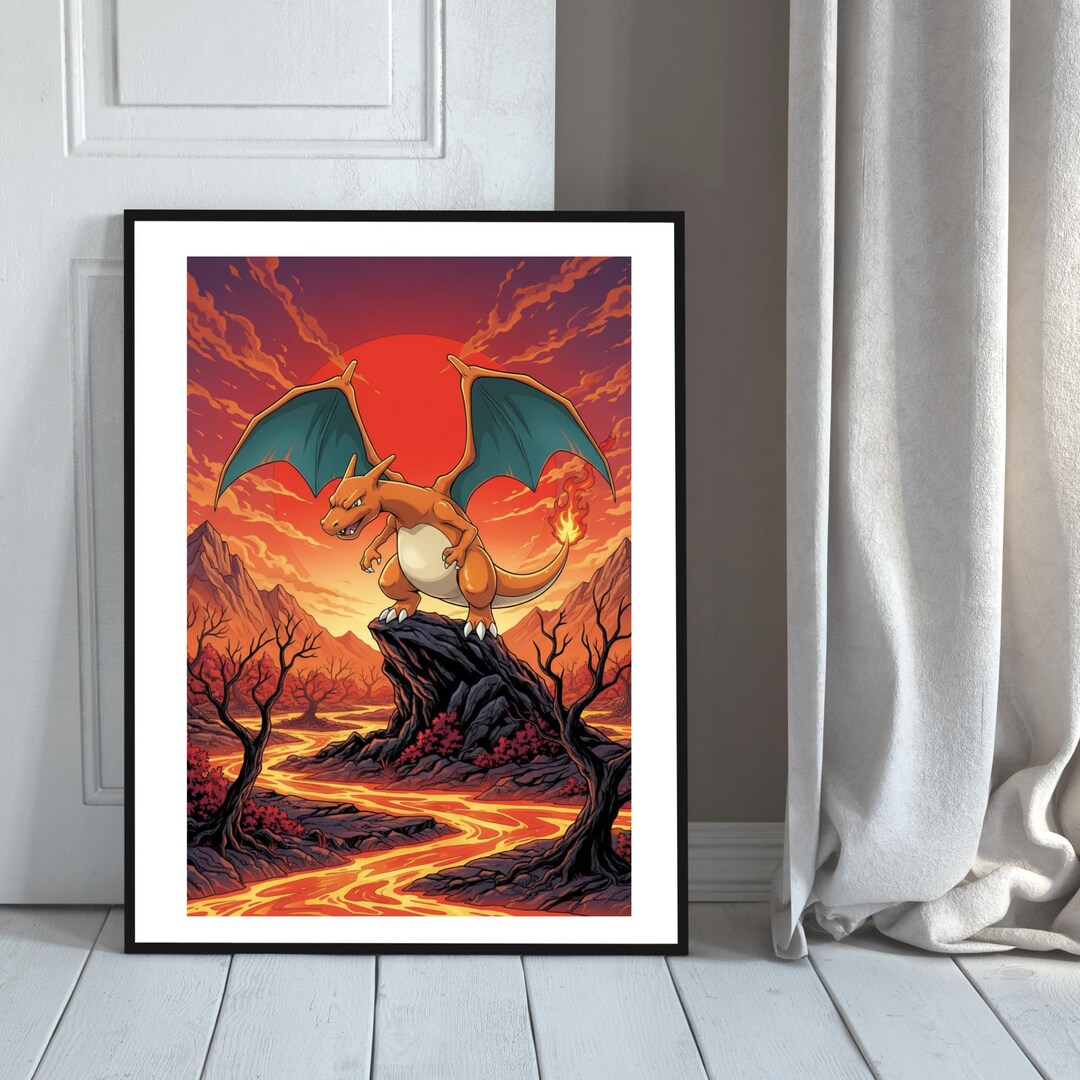 (fan art) charizard in inafune style by https: Images... Pokémon Charizard Ukiyo‑e Art Print |traditional Japanese Style Design ...