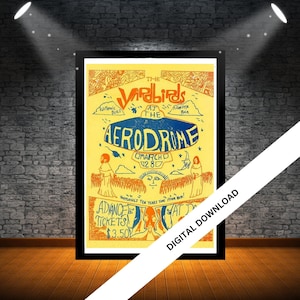 Retro music poster, The Yarbirds vintage music posters, music wall art from the, 70s 80s 90s 00s Music Poster, 20cm x 30cm