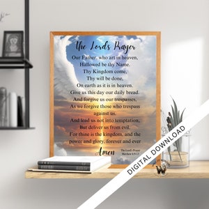 The Lord&#39;s Prayer Wall Art | Matthew 6 sign | Our Father Prayer | Christian Wall Art | Bible Verse sign | 40cm x 50cm | religious decor