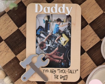 SVG Father's Day Fridge Magent Gift for Dad, Laser file, Svg Dad, Picture Frame, Handyman, Tools