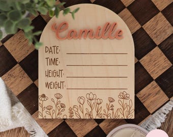 Birth Stats Sign Svg, Baby Girl, Name Announcement, Newborn, Digital Download