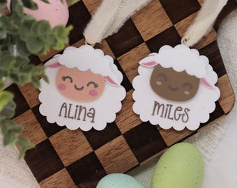 Personalized Sheep Easter Gift Tag Svg, Basket Tag, Laser Cut File, Digital Download