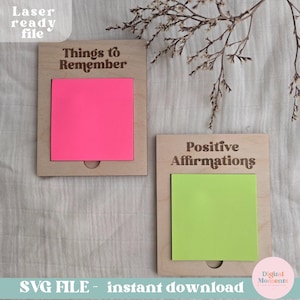 Positiv Post-it-hållare Svg, Lärare Post-it-hållare Svg, Post-it-hållare Svg, Anteckningsblockhållare Svg, School.Files Svg, Digital Fil, Laserskuren