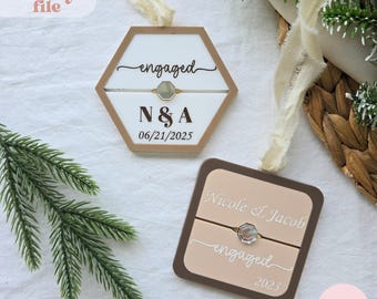 Engagement Ring Christmas Ornament Svg, Wedding, Engaged, Laser Cut File, Digital Download