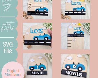 Car Signs Set Svg, Baby Signs Set Svg, Boy Signs Svg, Laser Files Set, Digital Files, Nursery Signs Svg, Birth Stats Svg, Grow Chart Svg