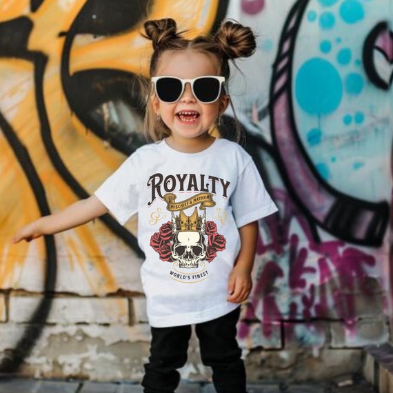 Grunge Punk Toddler T-Shirt: Skull, Roses, Rock n Roll