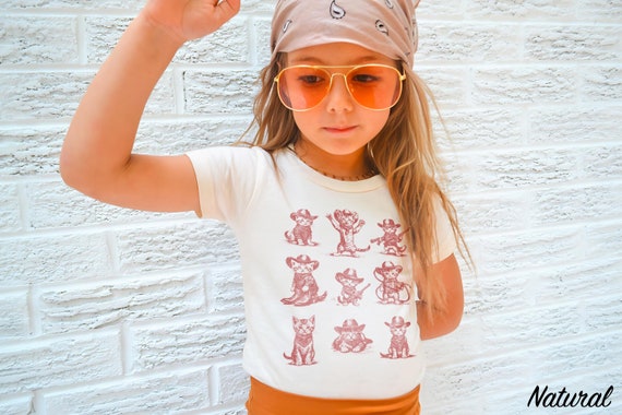Vintage Cowboy Cats T-Shirt: Retro 90s Western Kitten Tee